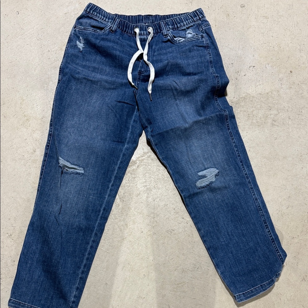 Aeria soft Jean pants with elastic waist